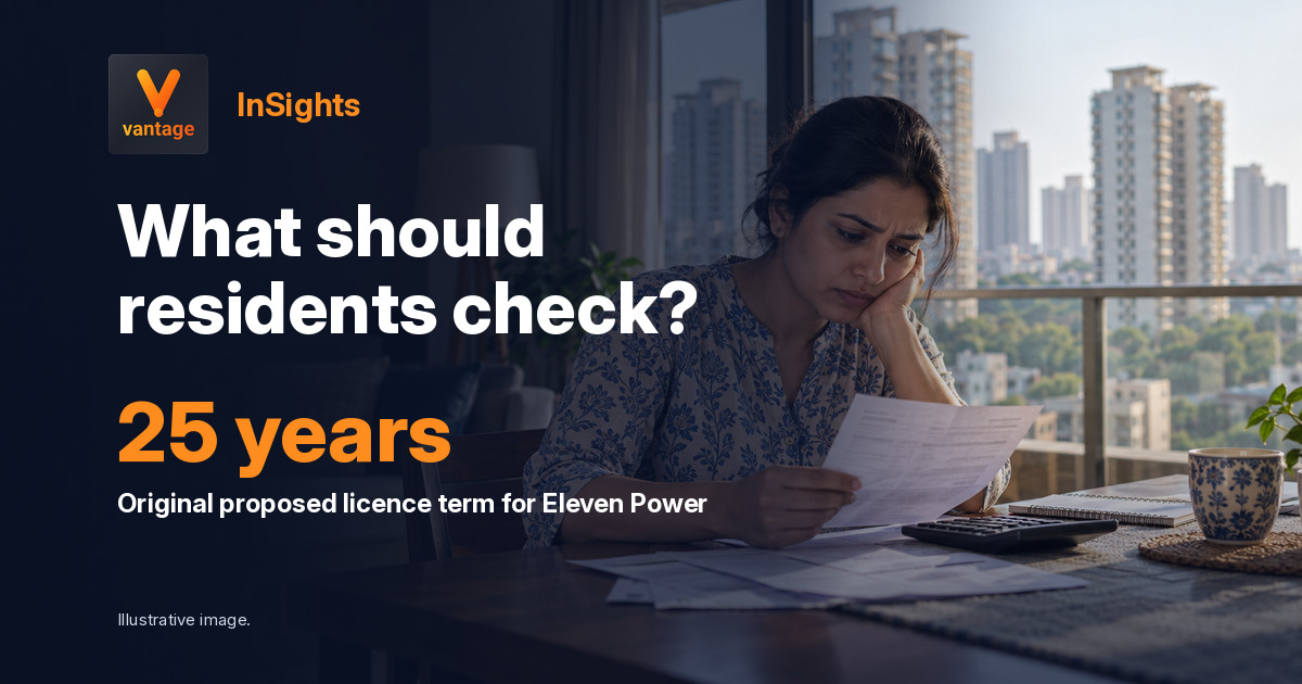 Resident reviews household bills with a calculator as Gurugram power choice remains on hold